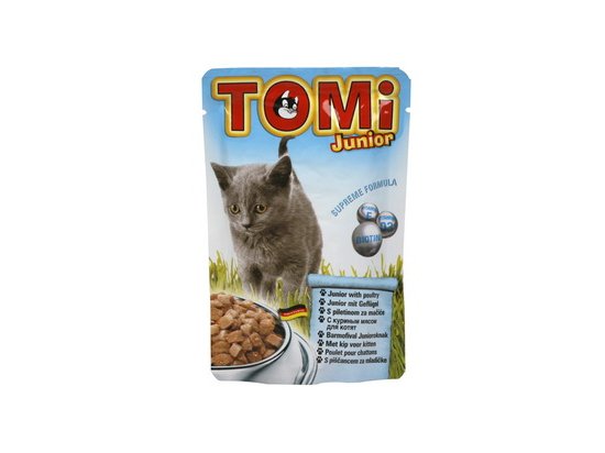 Фото - вологий корм (консерви) TOMi Junior консерви для кошенят - шматочки в соусі, курка (пауч)