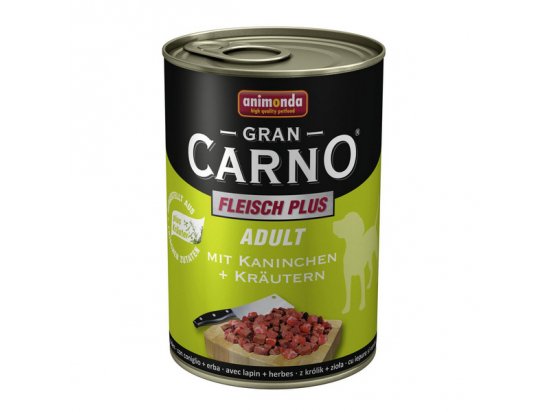Фото - влажный корм (консервы) Animonda Gran Carno Adult консервы для собак с КРОЛИКОМ и ТРАВАМИ, кусочки в соусе