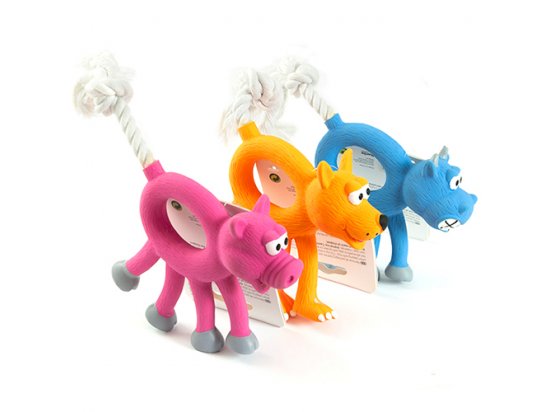 Фото - іграшки Flamingo ANIMAL WITH ROPE іграшка для собак, звірятко з мотузкою