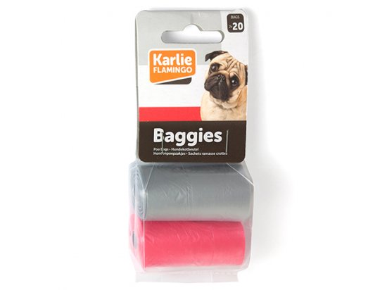 Фото - пакети для фекалій та аксесуари Flamingo SWIFTY WASTE BAGS кольорові пакети для збору фекалій собак, 2 рулони по 20 пакетів
