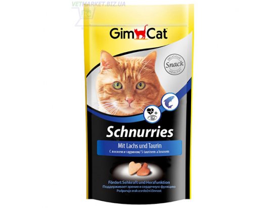 Фото - ласощі Gimcat SCHNURRIES TAURIN & LACHS (ТАУРИН І ЛОСОСЬ) вітамінізовані ласощі для котів