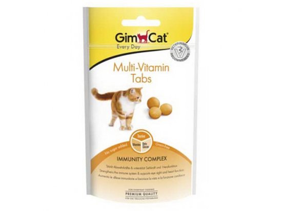 Фото - корм та ласощі Gimcat MULTI-VITAMIN TABS вітамінізовані ласощі для котів, 40 г