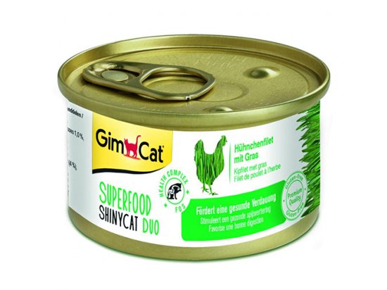 Фото - вологий корм (консерви) Gimcat SUPERFOOD консерви для котів, КУРКА З ТРАВОЮ