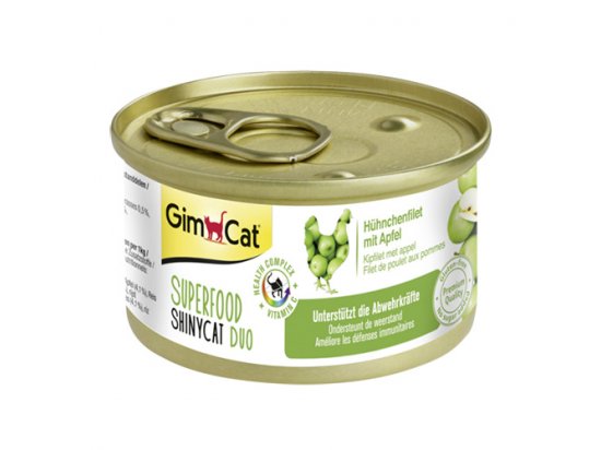 Фото - вологий корм (консерви) Gimcat SUPERFOOD CHICKEN FILLET APPLES (КУРКА І ЯБЛУКО) консерви для котів