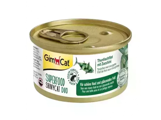 Фото - влажный корм (консервы) Gimcat SUPERFOOD TUNA FILLET ZUCCHINI (ТУНЕЦ И ЦУККИНИ) консервы для котов