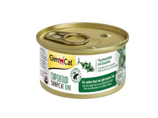 Фото - вологий корм (консерви) Gimcat SUPERFOOD TUNA FILLET ZUCCHINI (ТУНЕЦЬ І ЦУККІНІ) консерви для котів