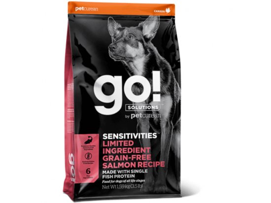 Фото - сухий корм GO! Solutions Sensitivities Lid Grain-free Salmon Recipe сухий беззерновий корм для собак і цуценят із чутливим травленням ЛОСОСЬ