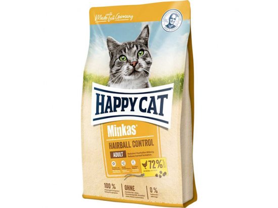 Фото - сухой корм Happy Cat MINKAS HAIRBALL CONTROL корм для профилактики волосянных комочков у взрослых кошек, ПТИЦА