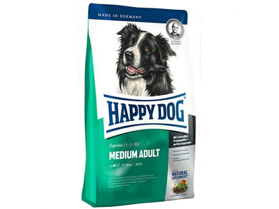 Фото - сухий корм Happy Dog (Хепі Дог) FIT & WELL MEDIUM ADULT (ФІТ & ВЕЛ МЕДІУМ ЕДАЛТ) корм для собак середніх порід