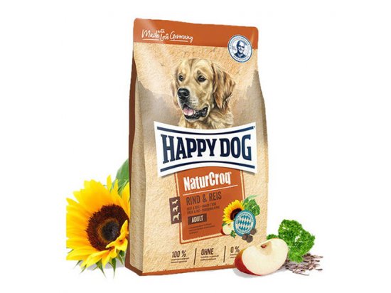 Фото - сухий корм Happy Dog NATUR CROQ RIND & REIS корм для дорослих собак