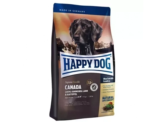 Фото - сухой корм Happy Dog (Хэппи Дог) SUPREME SENSIBLE CANADA (СУПРИМ КАНАДА ЛОСОСЬ КРОЛИК) корм для средних и крупных пород собак при высокой потребности в энергии