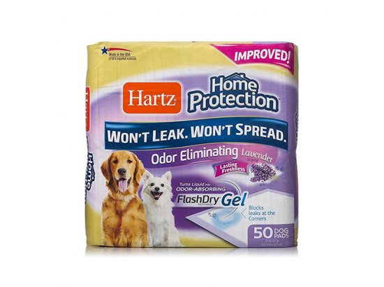 Hartz (Хартц) HOME PROTECTION ODOR ELIMINATING пеленки для собак с запахом лаванды, 53х53см