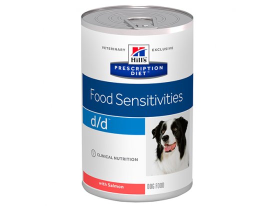 Фото - ветеринарные корма Hill's Prescription Diet d/d Food Sensitivities лечебные консервы для собак ЛОСОСЬ, 370 г
