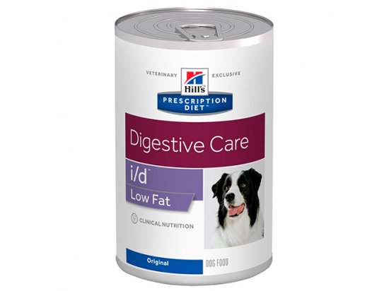 Фото - ветеринарные корма Hill's Prescription Diet i/d Low Fat Digestive Care лечебные консервы для собак при заболевании ЖКТ, панкреатите