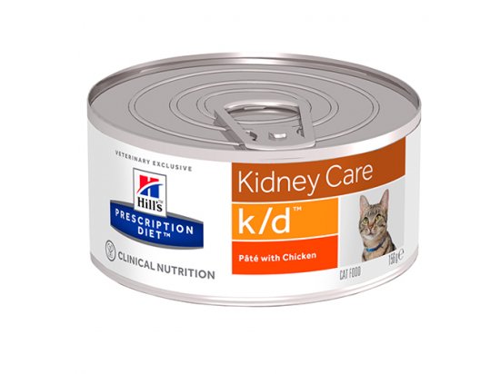 Фото - ветеринарні корми Hill's Prescription Diet k/d Kidney Care лікувальні консерви для котів КУРКА
