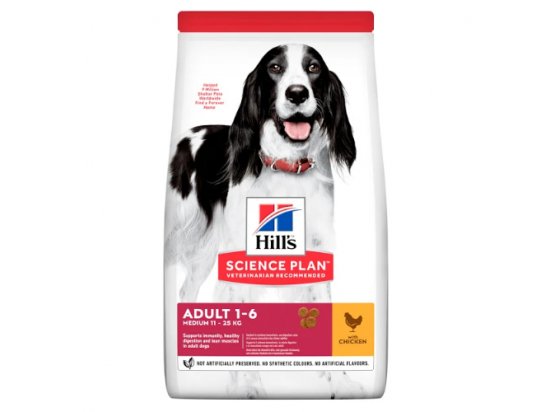Hill's Science Plan Fitness ADULT MEDIUM корм для собак средних пород С КУРИЦЕЙ