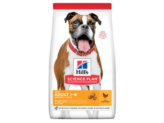 Фото - сухий корм Hill's Science Plan LIGHT MEDIUM корм для середніх собак з надмірною вагою, 14 кг