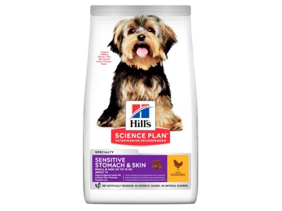 Фото - сухой корм Hill's Science Plan SENSITIVE STOMACH SKIN SMALL & MINI корм для маленьких собак с чувствительной кожей и пищеварением