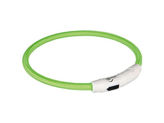 Фото - амуніція Trixie USB Flash Light Ring - Нашийник, що світиться для собак, зелений