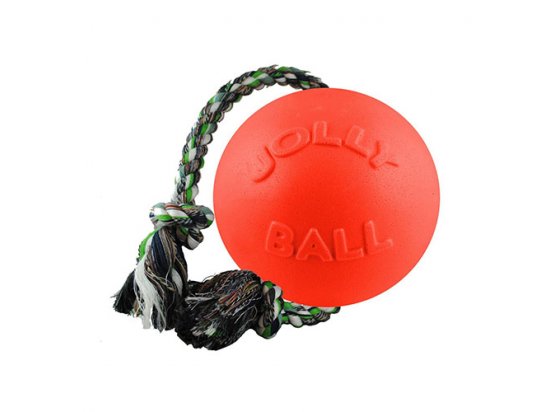 Фото - іграшки Jolly Pets ROMP-N-ROLL іграшка для собак, м'яч із канатом СЕРЕДНИЙ