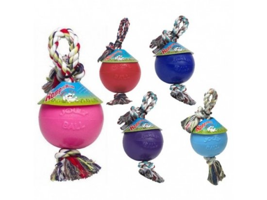Фото - іграшки Jolly Pets ROMP-N-ROLL іграшка для собак, м'яч із канатом СЕРЕДНИЙ