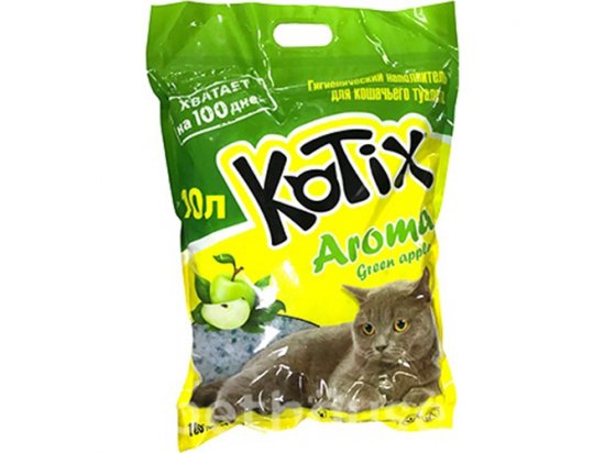Фото - наполнители Kotix Силикагелевый наполнитель для кошачьего туалета, с ароматом яблока