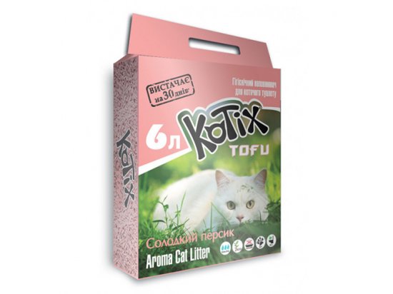Фото - наполнители Kotix TOFU СОЕВЫЙ наполнитель для кошачьего туалета, персик