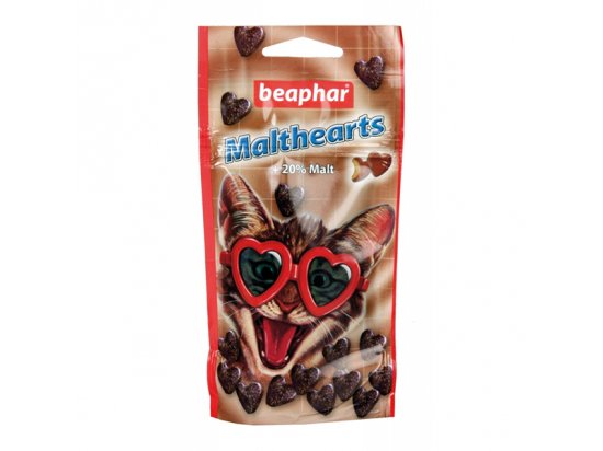 Beaphar MALTHEARTS Лакомство с мальт-пастой для кошек для вывода шерсти (сердечки)