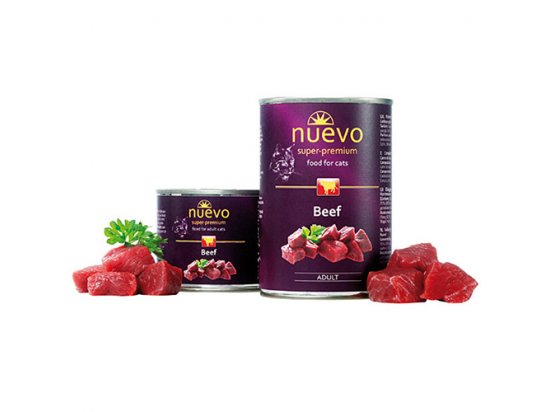 Фото - вологий корм (консерви) Nuevo ADULT BEEF консерви для дорослих кішок (яловичина)
