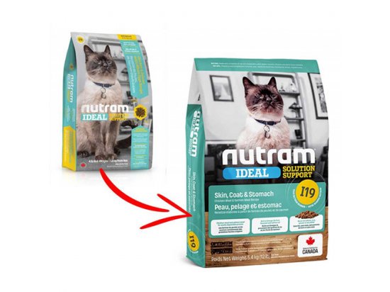 Фото - сухий корм Nutram I19 Ideal Support SENSITIVE COAT, SKIN, STOMACH (СЕНСИТИВ) корм для чутливих кішок