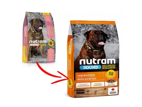 Фото - сухой корм Nutram S8 Sound Balanced Wellness LARGE BREED ADULT DOG (ЛАРДЖ ДОГ) холистик корм для собак крупных пород