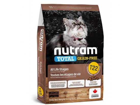Фото - сухой корм Nutram T22 Total Grain-Free TURKEY & CHIKEN (ИНДЕЙКА, КУРИЦА) беззерновой корм для кошек