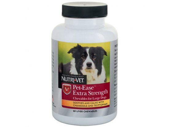 Фото - седативные препараты (успокоительные) Nutri-Vet АНТИ-СТРЕСС ЭКСТРА успокаивающее средство для собак средних и крупных пород, жевательные таблетки