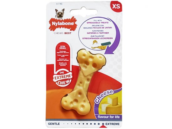 Фото - игрушки Nylabone EXTREME CHEW CHEESE BONE жевательная игрушка для собак, вкус сыра