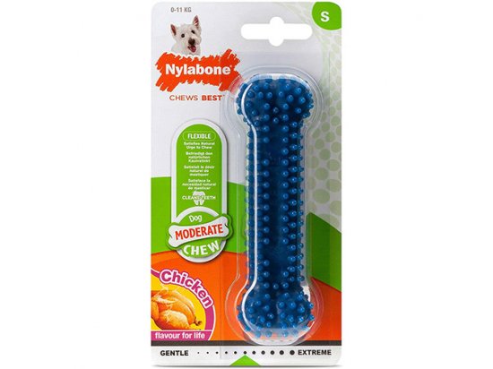 Фото - игрушки Nylabone MODERATE CHEW DENTAL BONE жевательная игрушка для собак КОСТЬ, вкус курицы
