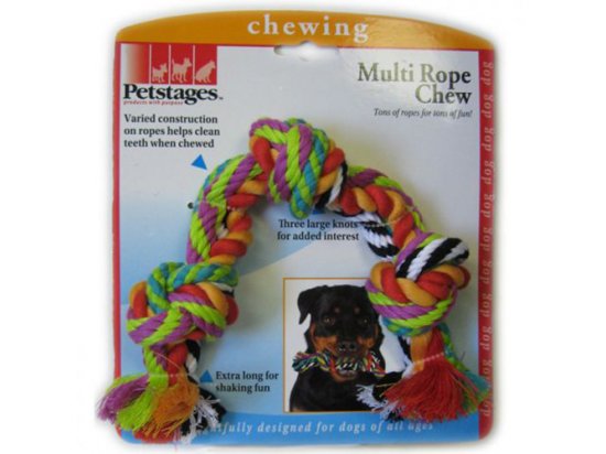 Petstages (Петстейджес) Multi Rope Chew - Цветной канат с узлами - Игрушка для средних и крупных собак, длина 30 см - 2 фото