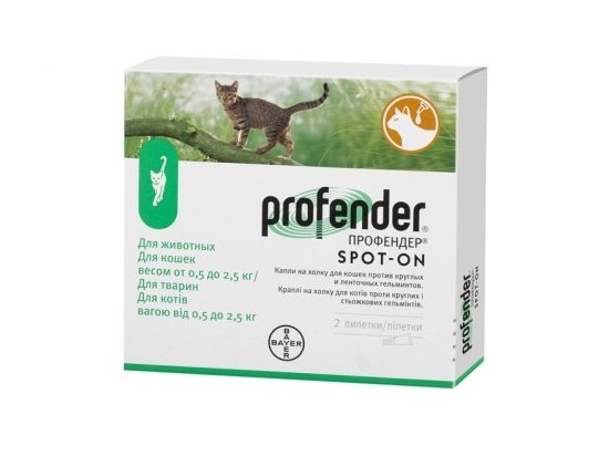 Bayer PROFENDER (ПРОФЕНДЕР) спот-он капли на холку от глистов для кошек - 5 фото