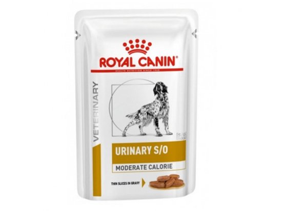Фото - ветеринарные корма Royal Canin URINARY S/O MODERATE CALORIE лечебный влажный корм для собак (кусочки в соусе)