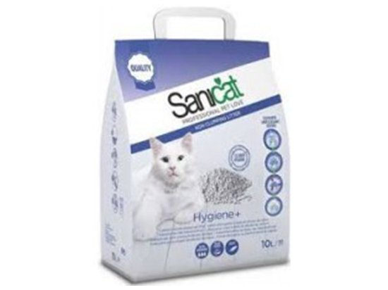 Фото - наповнювачі Sanicat (Саникет) Hygiene Plus - впитывающий наполнитель для кошачьего туалета без запаха, 10 л