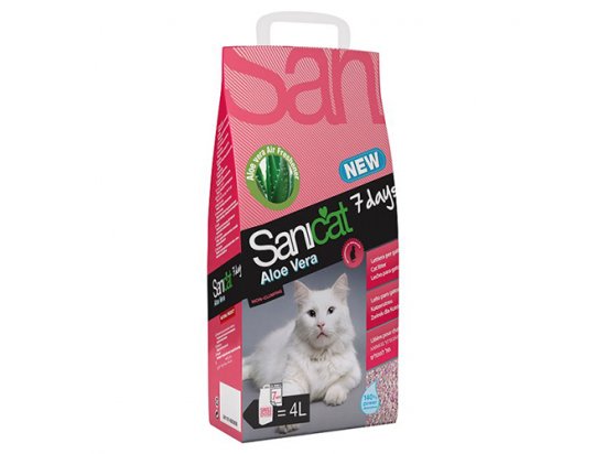 Фото - наполнители Sanicat (Саникет) Professional Aloe Vera 7 Days - впитывающий наполнитель для кошачьего туалета с ароматом алоэ, 4 л