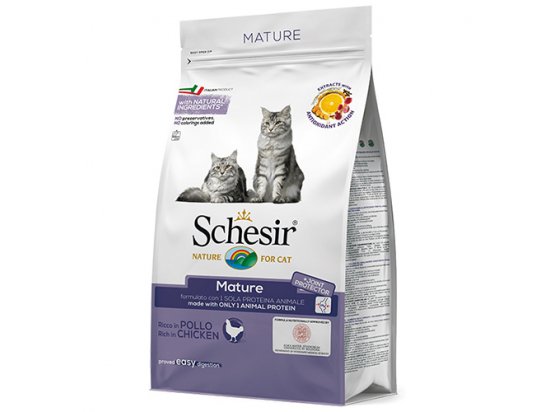 Фото - сухой корм Schesir MATURE сухой монопротеиновый корм для пожилых котов КУРИЦА
