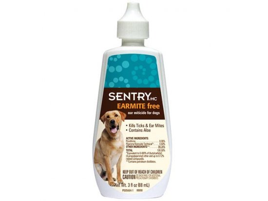 Фото - от блох и клещей SENTRY (Сентри) EARMITE FREE - Капли с алоэ против ушного клеща для собак