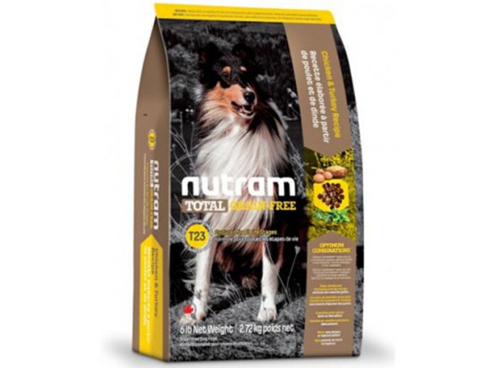 Фото - сухий корм Nutram T23 Total Grain-Free TURKEY, CHICKEN & DUCK (Індичка, курка і качка) беззерновий корм для цуценят та дорослих собак