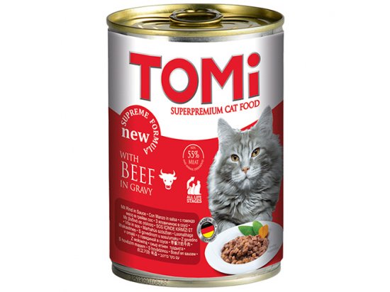 Фото - влажный корм (консервы) TOMi BEEF консервы для кошек - кусочки в соусе ГОВЯДИНА