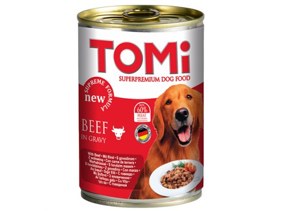 Фото - вологий корм (консерви) TOMi Beef консерви для собак - шматочки яловичини у соусі