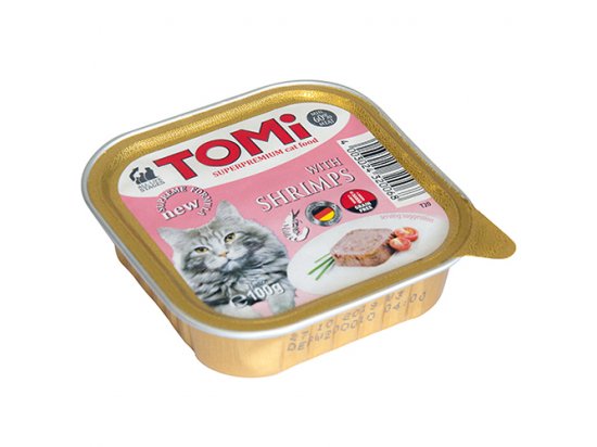 Фото - вологий корм (консерви) TOMi Shrimps консерви для кішок - паштет, КРЕВЕТКА
