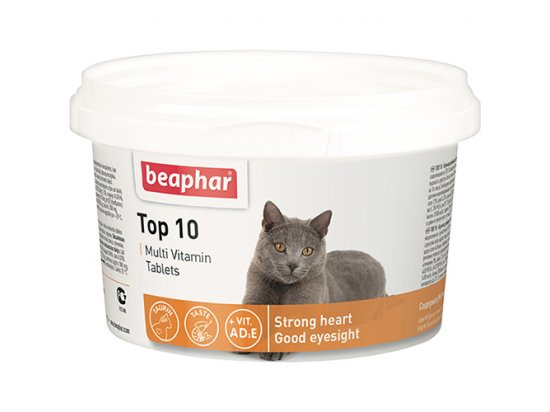 Beaphar TOP 10 - мультивитамины для кошек с таурином, 180 табл.