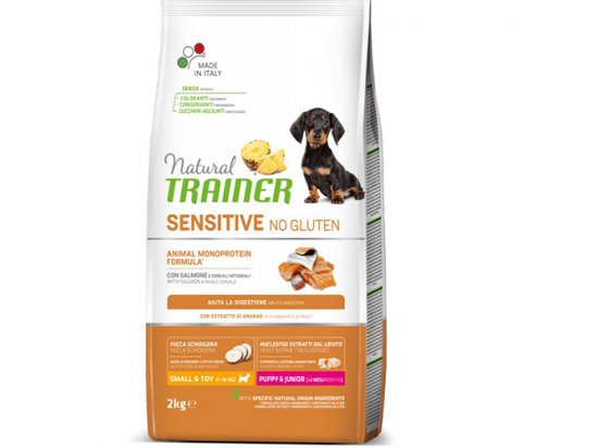Фото - сухий корм Trainer Natural Sensitive Puppy&Junior Mini With Salmon - корм для цуценят дрібних порід з Лососем