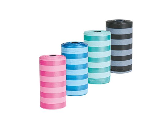 Фото - пакети для фекалій та аксесуари Trixie - Змінні пластикові пакети для збирання відходів у смужку (1 уп. х 4 рулони) (22840)