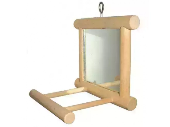 Фото - игрушки Trixie зеркало с деревянной рамкой и жёрдочкой (5861)